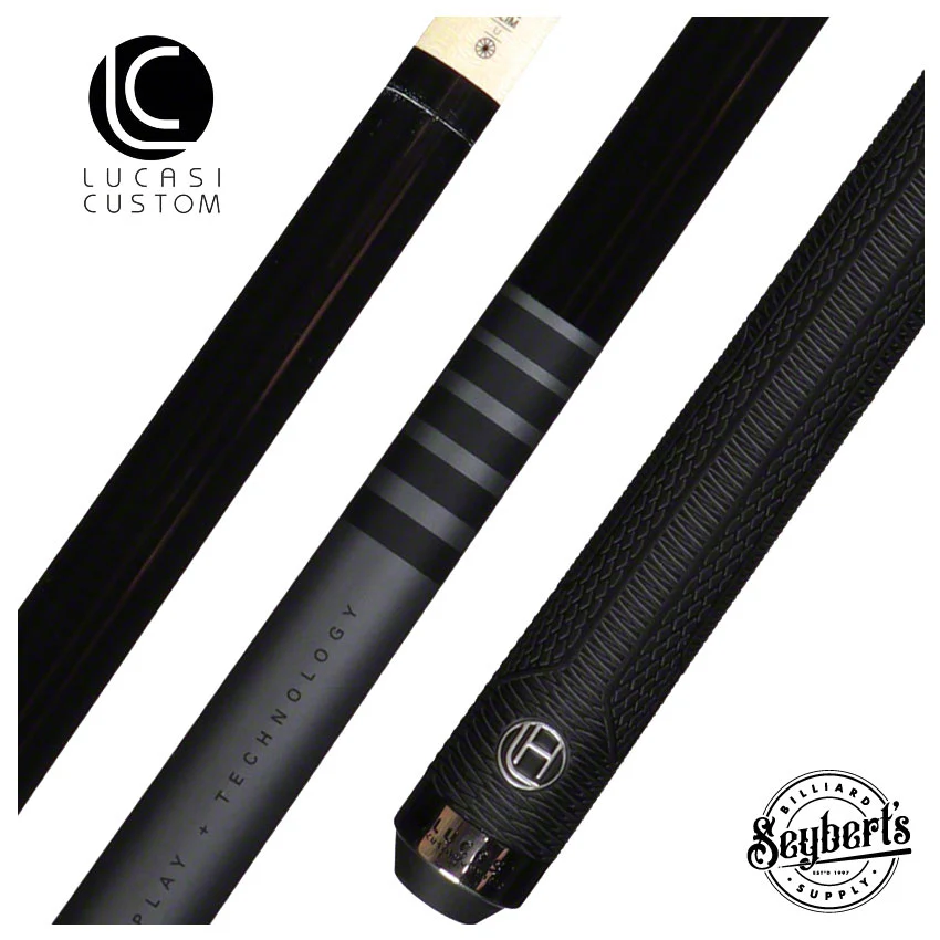 Lucasi Hybrid Matte Black and Titanium with Sport Wrap Pool Cue - LHC17