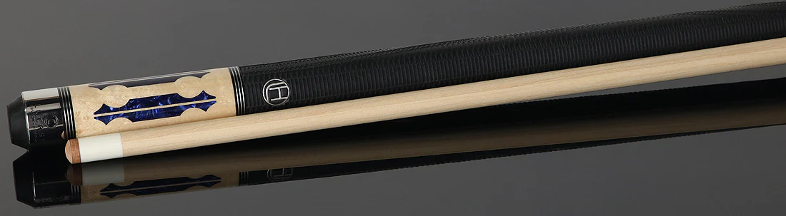 Lucasi Hybrid Natural Birdseye Maple and Blue Crushed Velvet Pool Cue with Sport Wrap - LHC97 - Image 3