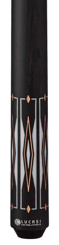 Lucasi Hybrid Matte Charcoal and Imitation Bone with Rose Gold Accent Inlays Wrapless Pool Cue - Image 2