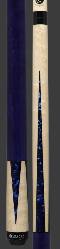 Lucasi Zero Flexpoint Natural Birdseye Maple with Blue Luster Inlays and Blue Birdseye Wrapless Pool Cue - LZC16 - Image 3