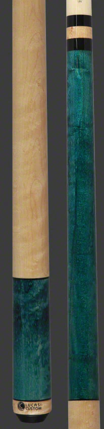 Lucasi  Zero Flexpoint Teal Birdseye and Natural Maple Wrapless Handle Pool Cue - LZC3 - Image 3