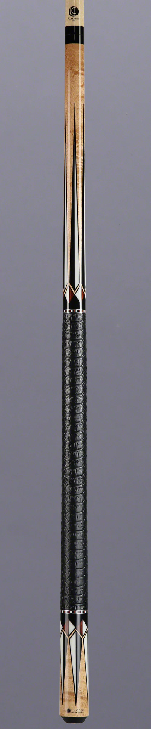 Lucasi Zero Flexpoint Antique Stained Birdseye Maple with Cocobolo Inlays and Embossed Black Snakeskin Wrap Pool Cue - LZC31 - Image 2