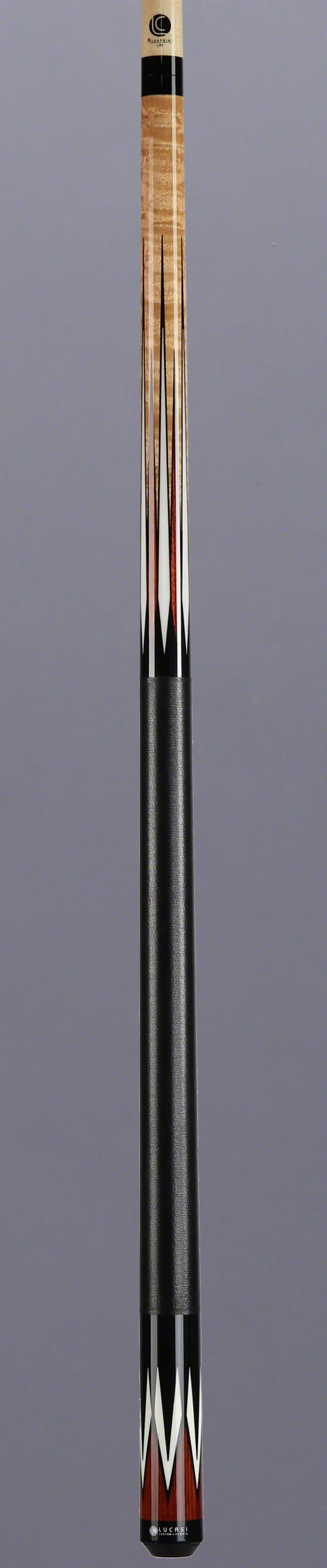 Lucasi Zero Flexpoint Antique Stained Super Birdseye Maple with Cocobolo and Black Linen Wrap Pool Cue - LZC37 - Image 2