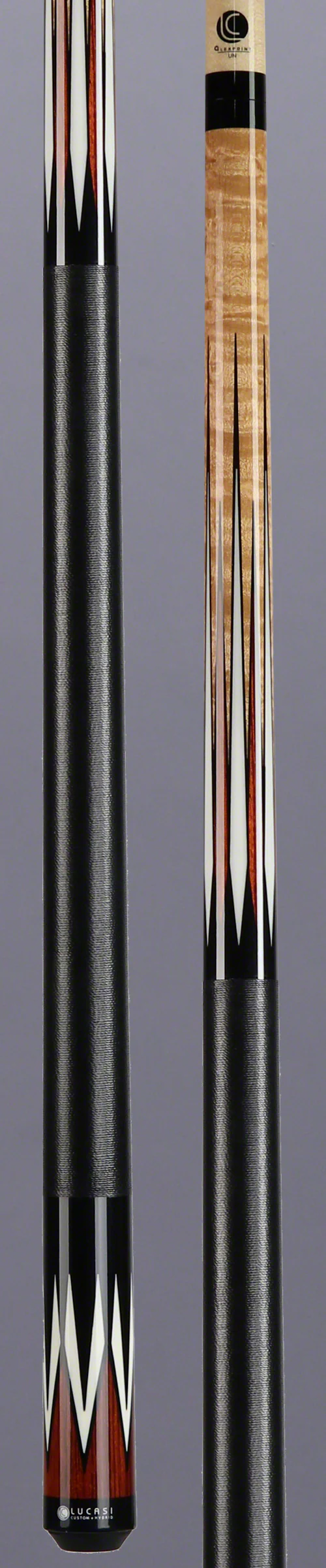 Lucasi Zero Flexpoint Antique Stained Super Birdseye Maple with Cocobolo and Black Linen Wrap Pool Cue - LZC37 - Image 3