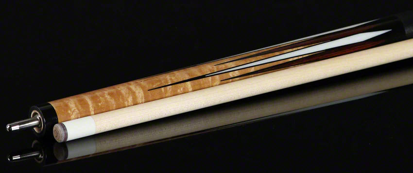 Lucasi Zero Flexpoint Antique Stained Super Birdseye Maple with Cocobolo and Black Linen Wrap Pool Cue - LZC37 - Image 4