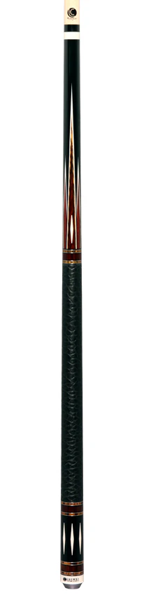 Lucasi Zero Flexpoint Midnight Black with Bocote Inlays and Elephant Embossed Black Leather Wrap Pool Cue - LZC39 - Image 6