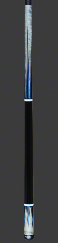 Lucasi Zero Flexpoint Grey Stained Maple with Blue/Green Veneer Points and Midnight Black Wrapless Pool Cue - LZC53 - Image 4