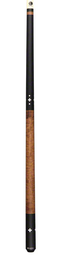 Lucasi Zero Flexpoint Matte Black with 4 Imitation Bone Inlays and Walnut Stained Curly Maple Wrapless Pool Cue - LZC58 - Image 3
