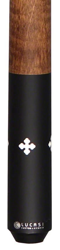 Lucasi Zero Flexpoint Matte Black with 4 Imitation Bone Inlays and Walnut Stained Curly Maple Wrapless Pool Cue - LZC58 - Image 4