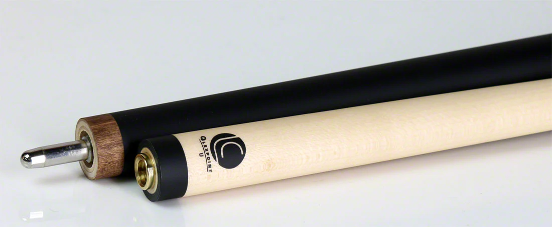 Lucasi Zero Flexpoint Matte Black with 4 Imitation Bone Inlays and Walnut Stained Curly Maple Wrapless Pool Cue - LZC58 - Image 6