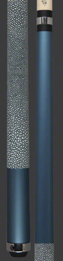 Lucasi Zero Flexpoint Matte Metallic Cobalt Blue with White and Blue Stingray Embossed Leather Pool Cue - LZC8 - Image 3