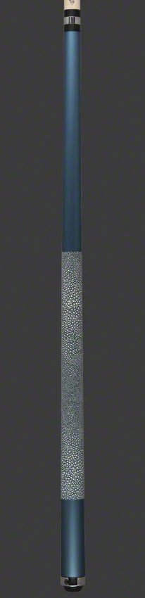 Lucasi Zero Flexpoint Matte Metallic Cobalt Blue with White and Blue Stingray Embossed Leather Pool Cue - LZC8 - Image 4