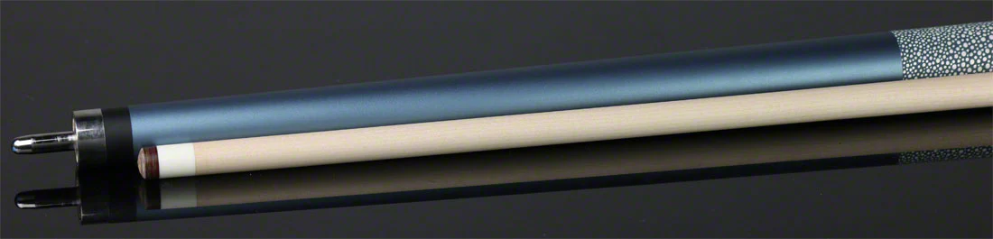 Lucasi Zero Flexpoint Matte Metallic Cobalt Blue with White and Blue Stingray Embossed Leather Pool Cue - LZC8 - Image 5