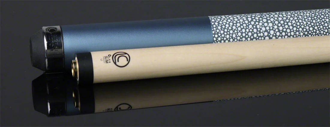 Lucasi Zero Flexpoint Matte Metallic Cobalt Blue with White and Blue Stingray Embossed Leather Pool Cue - LZC8 - Image 6