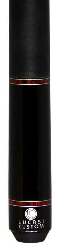 Lucasi LZD6 Zero Flexpoint Midnight Black with Cocobolo/Silver Accent Rings and Black Linen Wrap Pool Cue - LZD6 - Image 5