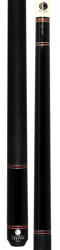 Lucasi LZD6 Zero Flexpoint Midnight Black with Cocobolo/Silver Accent Rings and Black Linen Wrap Pool Cue - LZD6 - Image 6