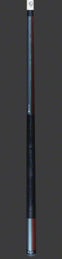 Lucasi Duo Matte Gunmetal/Zebrawood with Malachite Inlays and Embossed Lizard Wrap Pool Cue - LZDU12 - Image 4
