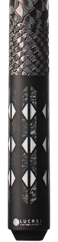 Lucasi Pinnacle Matte Black/Imitation Bone Cue with Carbon Fiber Tech Shaft Cue - Image 2