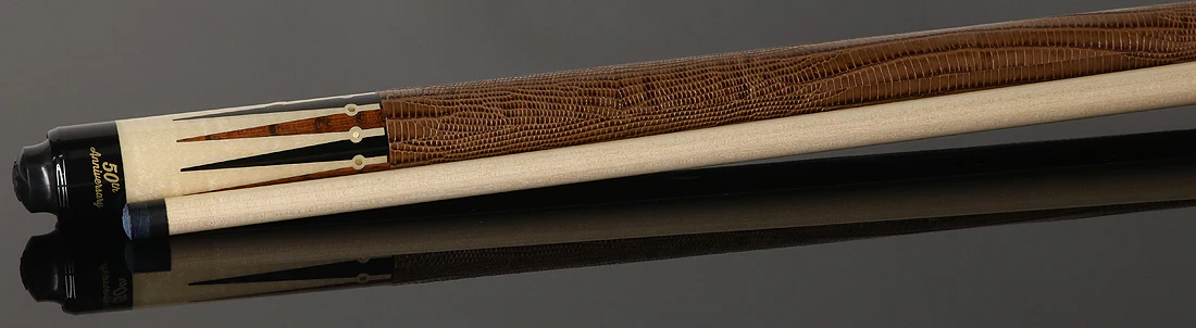 McDermott 50th Anniversary Series Birdseye Maple with Snakewood and Ebony Points Cue with G-Core Shaft and Commemorative 1x1 Case - Image 3