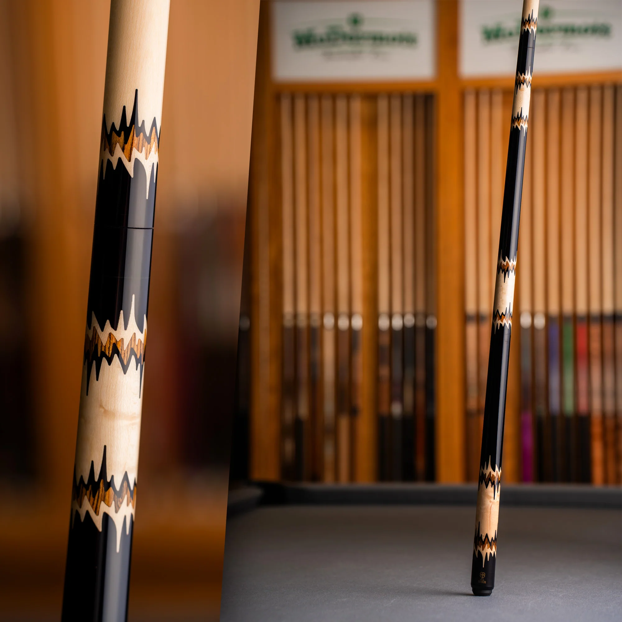 McDermott 50th Anniversary Series Black Urethane with Birdseye Maple and Bocote Inlays Cue with i2 Shaft and Commemorative 1x1 Case - Image 6