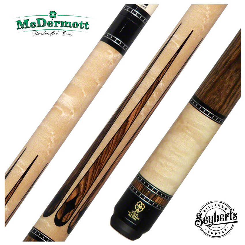 McDermott H Series Maple Forearm with Bocote Points Pool Cue - H653