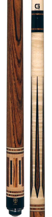 McDermott Curly Maple with Bocote and Black Urethane Inlays Cue of the Month with G-Core Shaft - Image 3