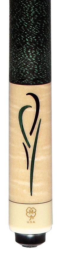 McDermott Curly Maple with Green Malachite and Black Urethane Inlays Cue of the Month with G-Core Shaft - Image 2