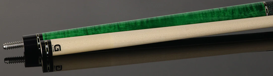 McDermott Emerald Green Stained Curly Maple Forearm and Inlays Cue of the Month with G-Core Shaft - Image 4