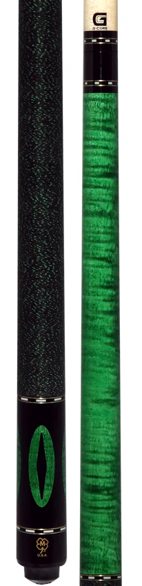 McDermott Emerald Green Stained Curly Maple Forearm and Inlays Cue of the Month with G-Core Shaft - Image 5