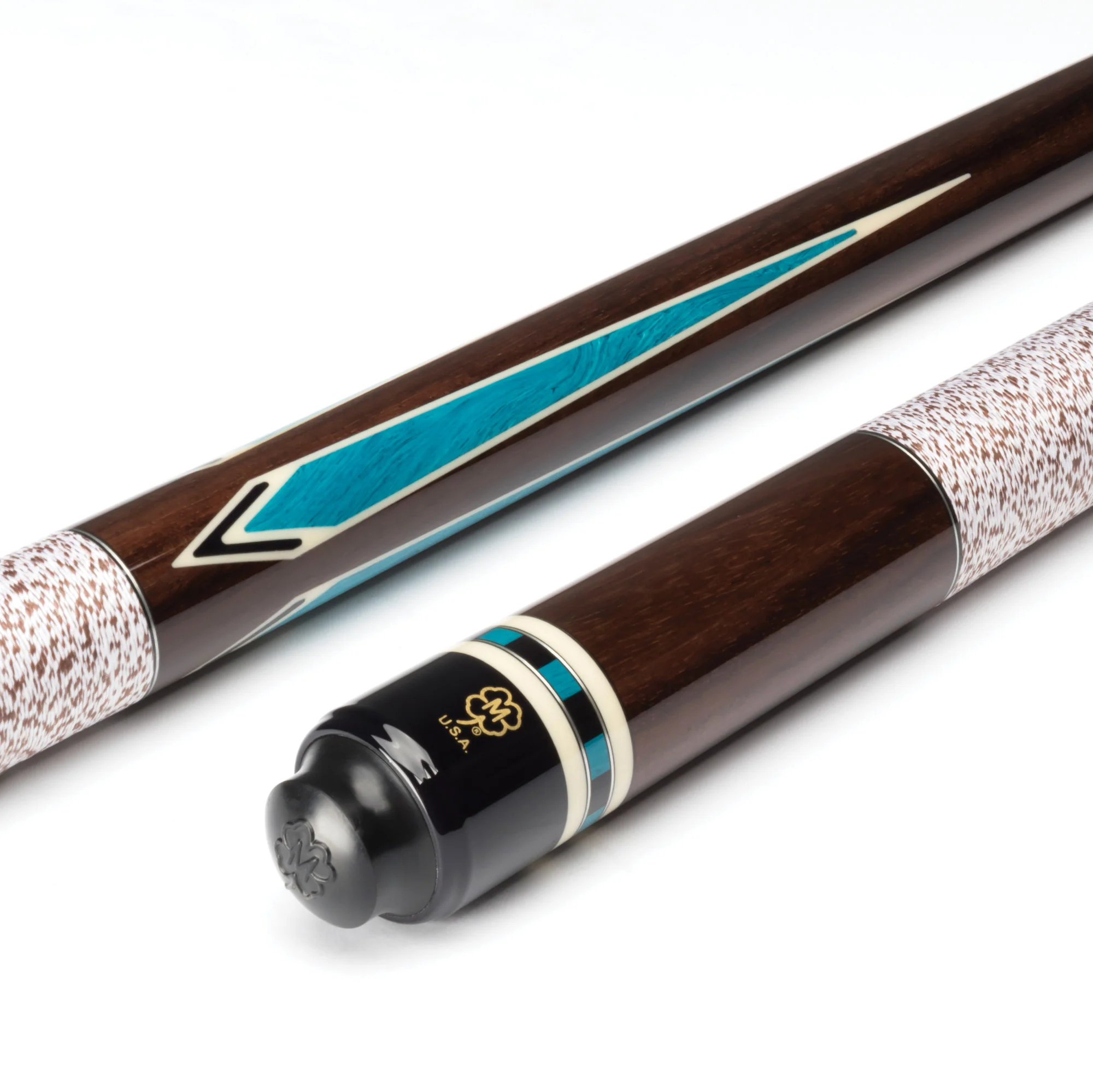 McDermott G Core Series Rosewood with Turquoise Points and Irish Linen Wrap Play Cue - Image 5