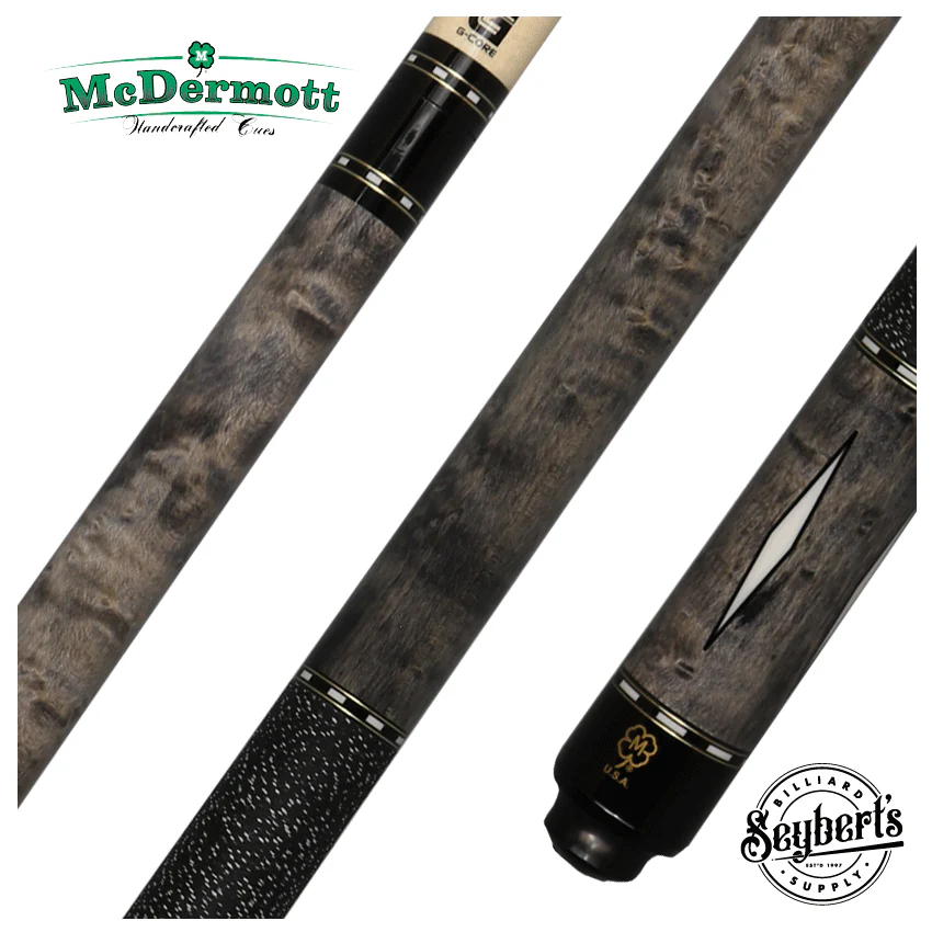 McDermott G Series Light Gray Stained Maple with White Urethane Diamond Inlays Pool Cue - G302