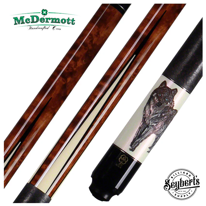 McDermott G Series Dark Cherry Stained Maple Wolf Wildfire Pool Cue - G422