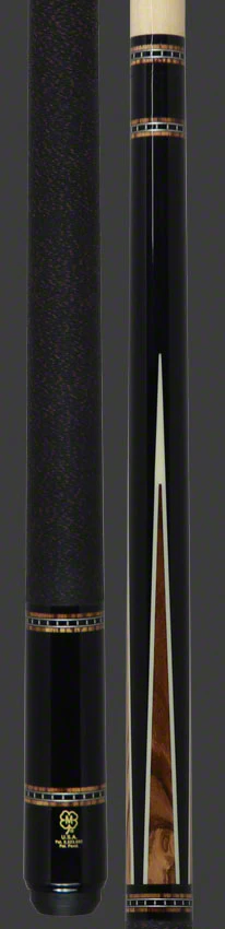 McDermott H Series Black Urethane Forearm with Zebrawood Points Pool Cue - H652 - Image 3
