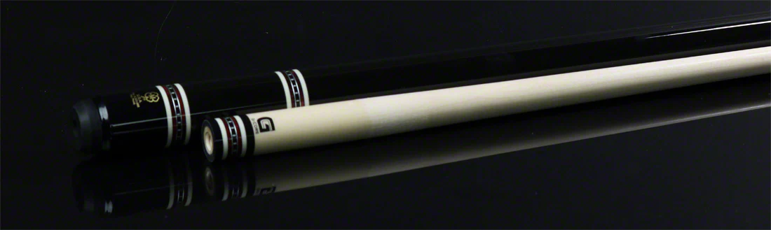 McDermott Black Painted Maple with Red Pearl and Silver Rings Pool Cue - H551 - Image 6