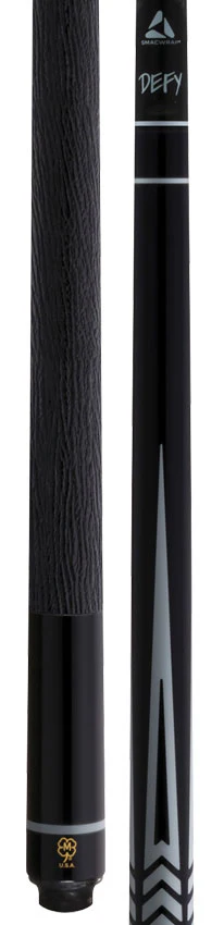 McDermott Select Series Black Urethane with Gray Points Pool Cue with Defy Carbon Fiber Shaft - Image 2