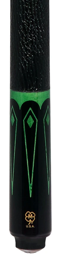 McDermott Select Series Black Urethane with Green-Stained Maple Points Pool Cue and Defy Carbon Fiber Shaft - Image 2