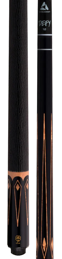 McDermott Select Series Black Urethane with Natural Stained Maple Points Pool Cue and Defy Carbon Fiber Shaft - Image 3