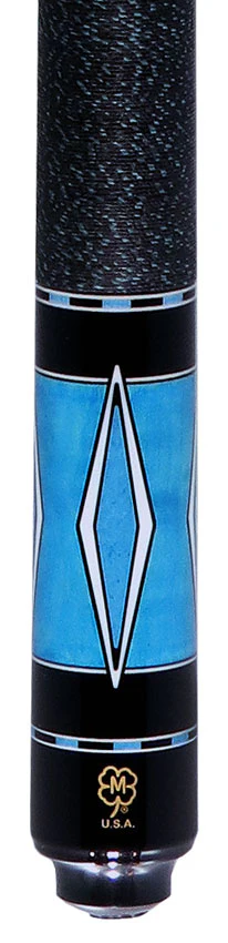 McDermott Sky Blue Stained Curly Maple with White Urethane Inlays Cue of the Month with G-Core Shaft - Image 2