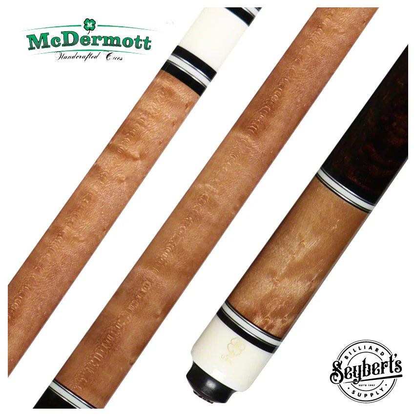McDermott Select Series Walnut Stained Maple with Dark English Stained Maple No Wrap Pool Cue - SL04 -DIS