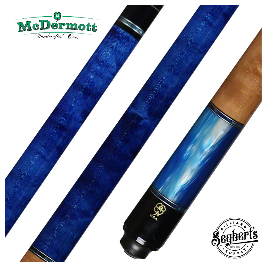 McDermott Select Series Pacific Blue Maple with Blue Pearl and Maple No Wrap Pool Cue - SL05