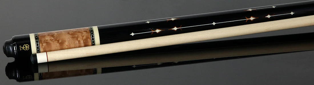 McDermott Walnut Stained Maple with Bone Urethane and Cocobolo Inlays Cue of the Month with G-Core Shaft - Image 3