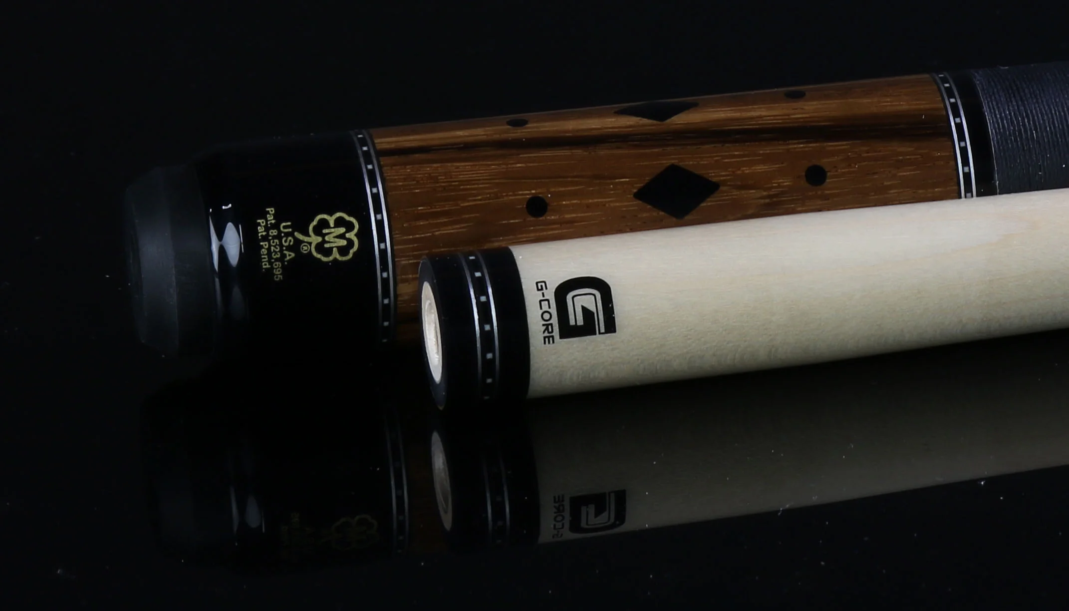 McDermott Zebrawood Forearm with Black Urethane Points Pool Cue - H750 - Image 2