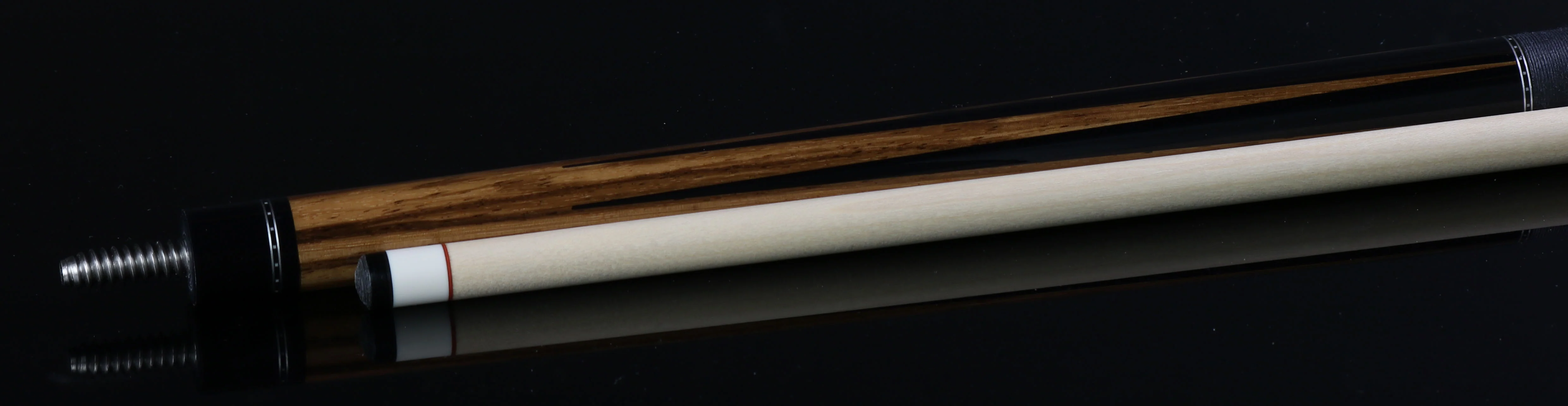 McDermott Zebrawood Forearm with Black Urethane Points Pool Cue - H750 - Image 3