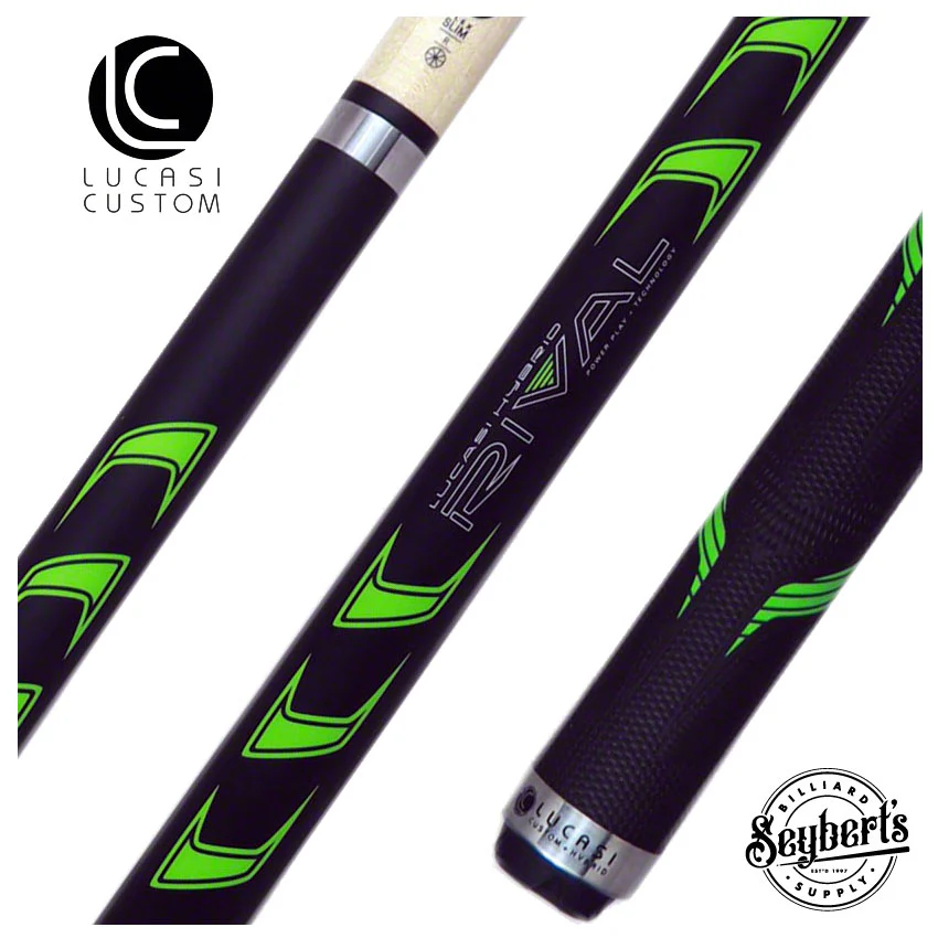 Lucasi Rival Black/Metallic Green Pool Cue - LHRV24