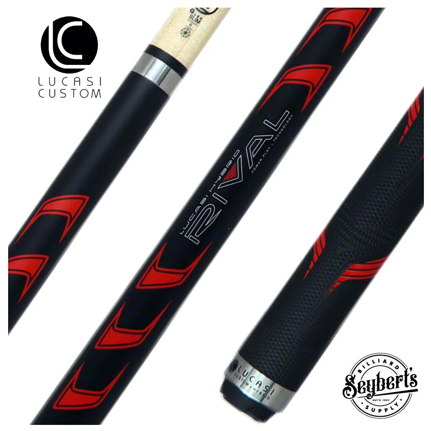 Lucasi Rival Black/Metallic Red Pool Cue - LHRV23