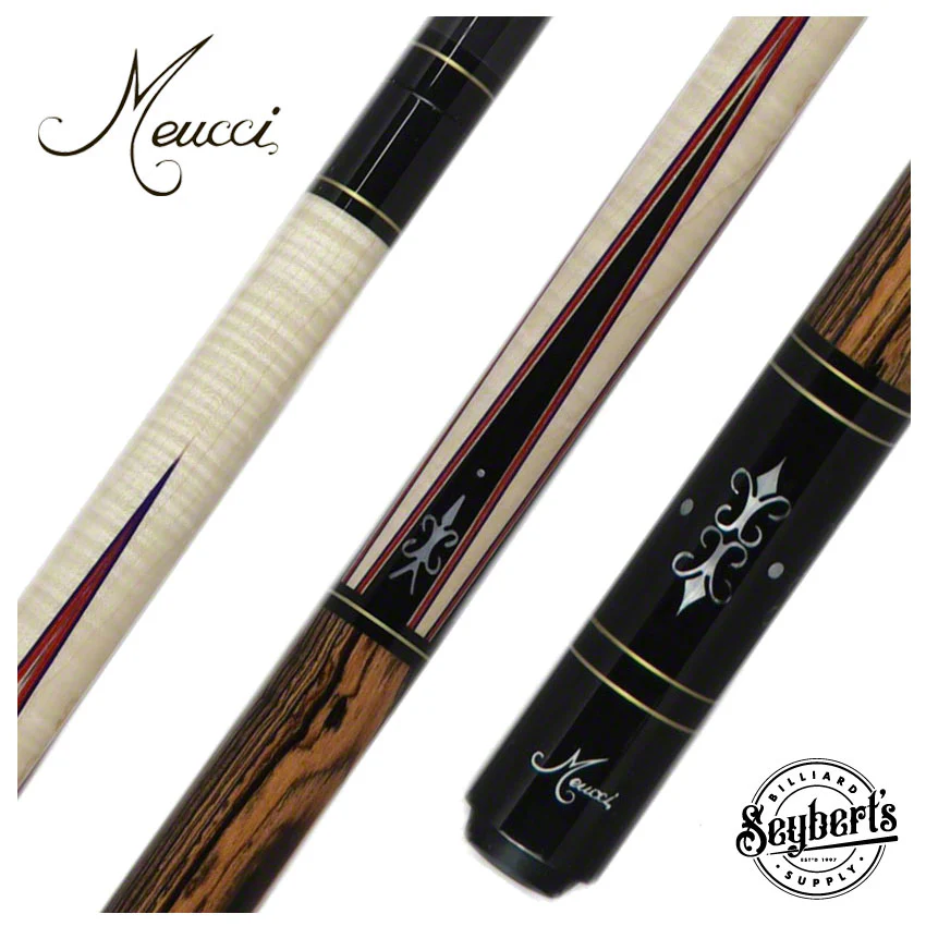 Meucci All Natural Wood Series Birdseye Maple and Bocote Wrapless Pool Cue with Carbon Shaft - ANW3C