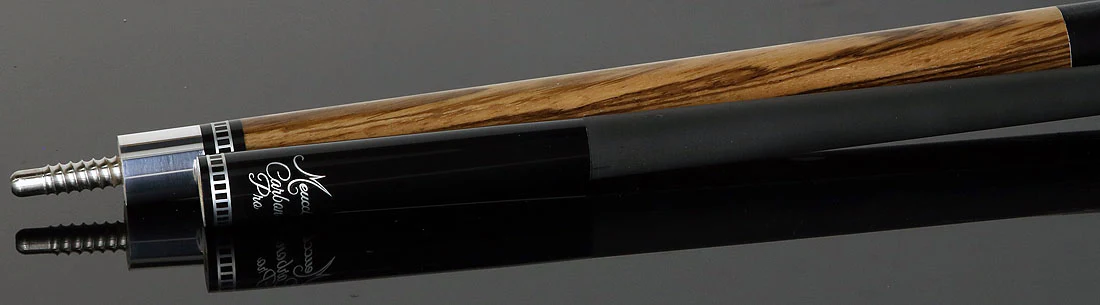 Meucci Exotic Wood Series Zebrawood Pool Cue with Lizard Leather Wrap and Carbon Shaft - EWSZWC - Image 4