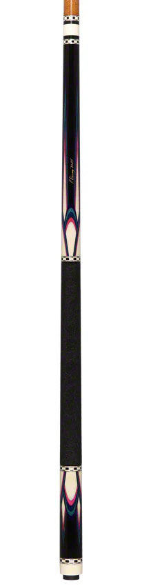 Pat Diveney Ebony Butteryfly White/Pink/Blue/Teal Custom Cue with Two Honey Roast Trans-K Shafts - DC4800 - Image 6