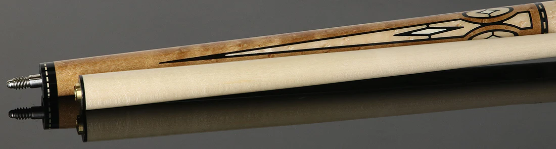 Pechauer JP Series JP23T Natural-Stained Maple with Sim. Ebony Framed Maple and Sim. Ivory Inlays No Wrap Pool Cue - Image 4