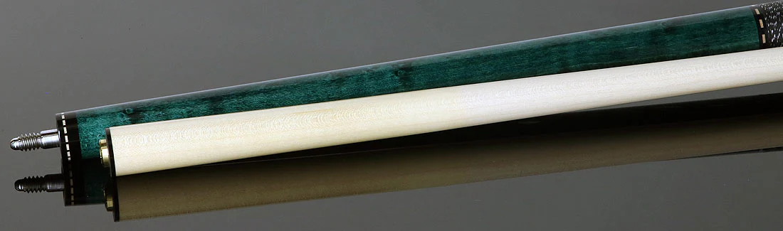 Pechauer JP Series JP06T Teal-Stained Maple Pool Cue with Linen Wrap - Image 3